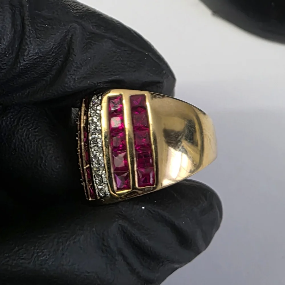 Watch Video / Sterling Silver 925 Ruby Gold Ring